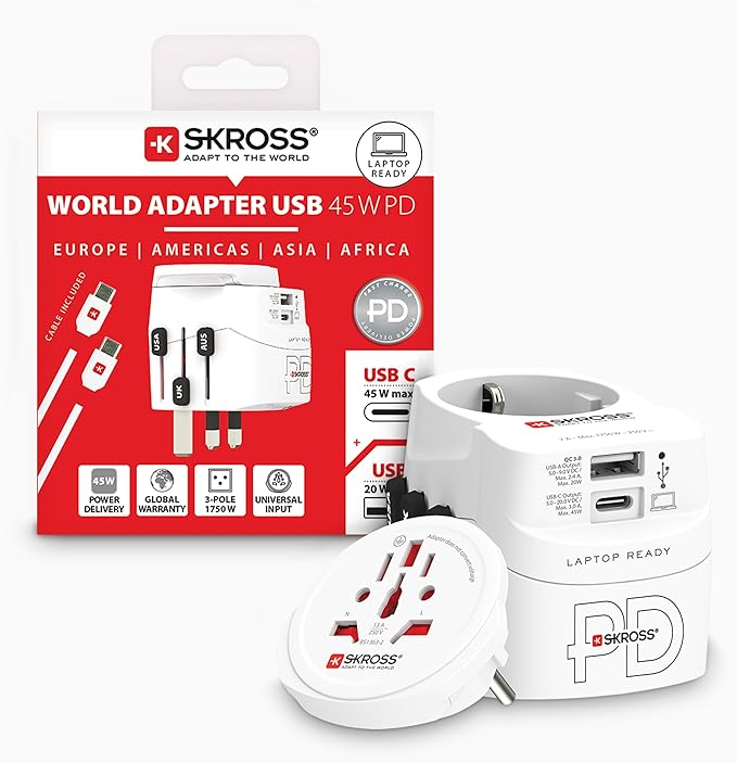 World to World Adapter USB 45W