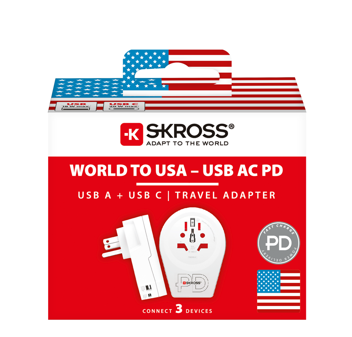 World to US - USB 20W